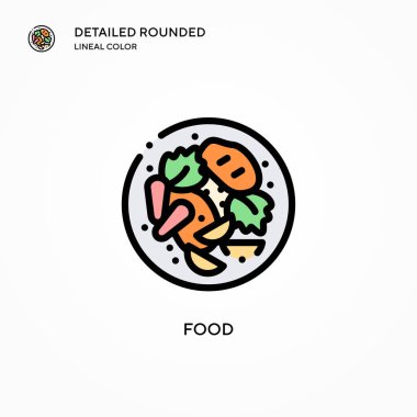 Yiyecek vektör simgesi. Modern vektör illüstrasyon kavramları. Düzenlemesi ve kişiselleştirmesi kolay.