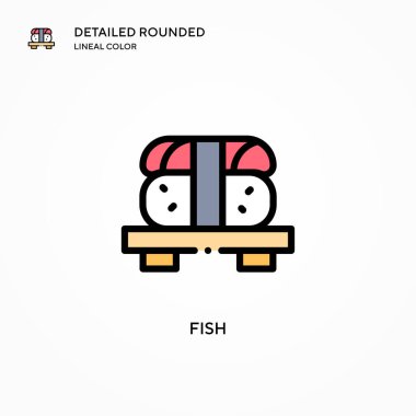 Balık vektör simgesi. Modern vektör illüstrasyon kavramları. Düzenlemesi ve kişiselleştirmesi kolay.
