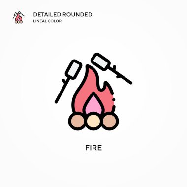 Vektör simgesini ateşle. Modern vektör illüstrasyon kavramları. Düzenlemesi ve kişiselleştirmesi kolay.