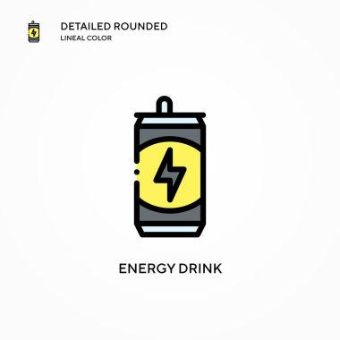 Enerji içeceği vektör simgesi. Modern vektör illüstrasyon kavramları. Düzenlemesi ve kişiselleştirmesi kolay.