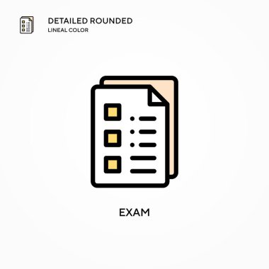 Sınav vektör simgesi. Modern vektör illüstrasyon kavramları. Düzenlemesi ve kişiselleştirmesi kolay.