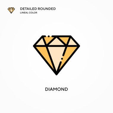 Elmas vektör simgesi. Modern vektör illüstrasyon kavramları. Düzenlemesi ve kişiselleştirmesi kolay.