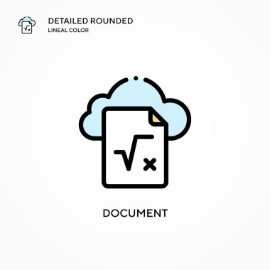 Belge vektör simgesi. Modern vektör illüstrasyon kavramları. Düzenlemesi ve kişiselleştirmesi kolay.