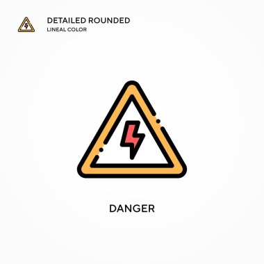 Tehlike vektör simgesi. Modern vektör illüstrasyon kavramları. Düzenlemesi ve kişiselleştirmesi kolay.
