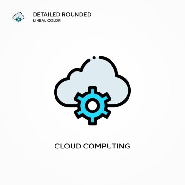 Bulut hesaplama vektör simgesi. Modern vektör illüstrasyon kavramları. Düzenlemesi ve kişiselleştirmesi kolay.