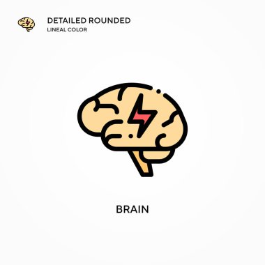 Beyin vektör simgesi. Modern vektör illüstrasyon kavramları. Düzenlemesi ve kişiselleştirmesi kolay.