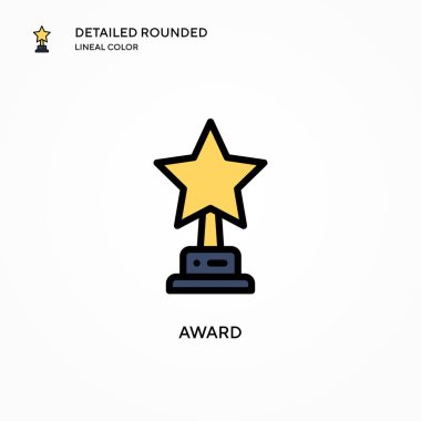 Ödül vektör ikonu. Modern vektör illüstrasyon kavramları. Düzenlemesi ve kişiselleştirmesi kolay.