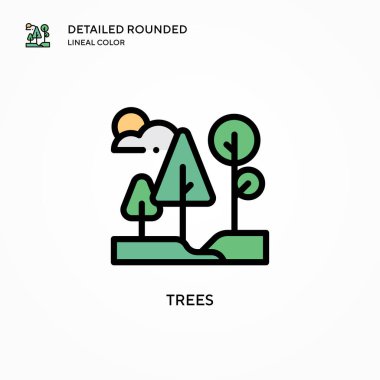 Ağaçların vektör simgesi. Modern vektör illüstrasyon kavramları. Düzenlemesi ve kişiselleştirmesi kolay.
