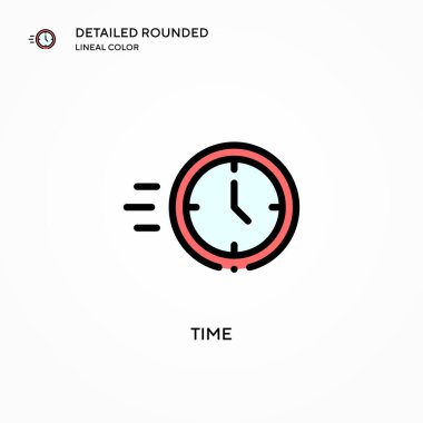 Zaman vektör simgesi. Modern vektör illüstrasyon kavramları. Düzenlemesi ve kişiselleştirmesi kolay.