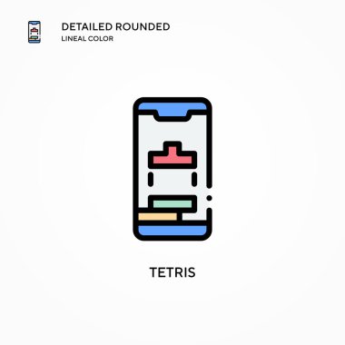 Tetris vektör simgesi. Modern vektör illüstrasyon kavramları. Düzenlemesi ve kişiselleştirmesi kolay.