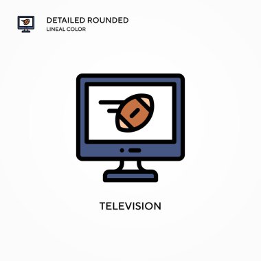 Televizyon vektör simgesi. Modern vektör illüstrasyon kavramları. Düzenlemesi ve kişiselleştirmesi kolay.