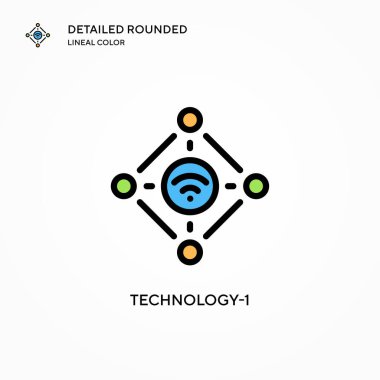 Teknoloji-1 vektör simgesi. Modern vektör illüstrasyon kavramları. Düzenlemesi ve kişiselleştirmesi kolay.