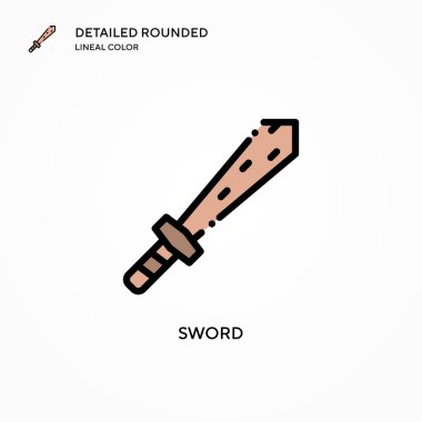 Kılıç vektör simgesi. Modern vektör illüstrasyon kavramları. Düzenlemesi ve kişiselleştirmesi kolay.