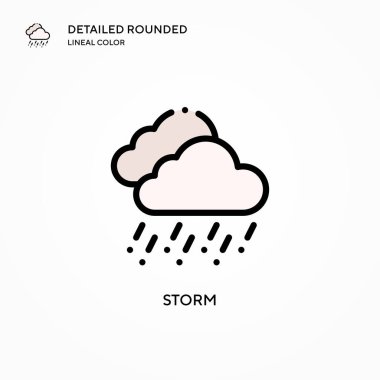 Fırtına vektör simgesi. Modern vektör illüstrasyon kavramları. Düzenlemesi ve kişiselleştirmesi kolay.