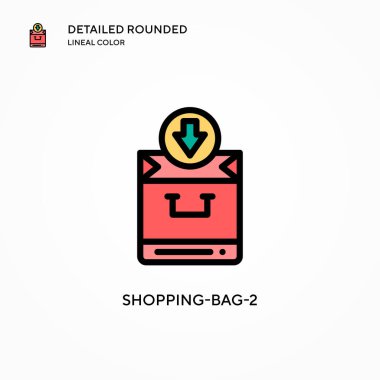 Alışveriş torbası-2 vektör simgesi. Modern vektör illüstrasyon kavramları. Düzenlemesi ve kişiselleştirmesi kolay.