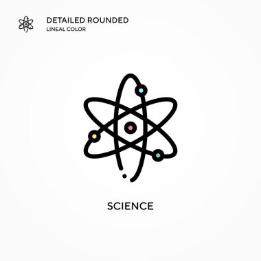 Bilim vektör simgesi. Modern vektör illüstrasyon kavramları. Düzenlemesi ve kişiselleştirmesi kolay.