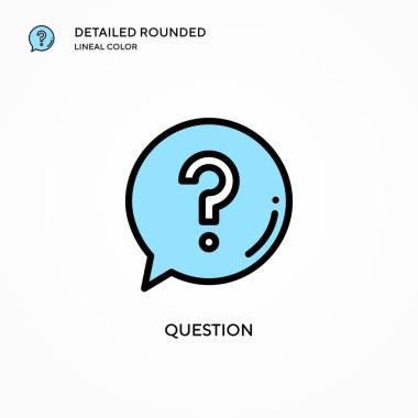 Soru vektör simgesi. Modern vektör illüstrasyon kavramları. Düzenlemesi ve kişiselleştirmesi kolay.