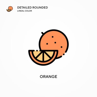 Turuncu vektör simgesi. Modern vektör illüstrasyon kavramları. Düzenlemesi ve kişiselleştirmesi kolay.