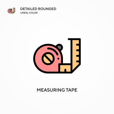 Şerit vektör simgesi ölçülüyor. Modern vektör illüstrasyon kavramları. Düzenlemesi ve kişiselleştirmesi kolay.