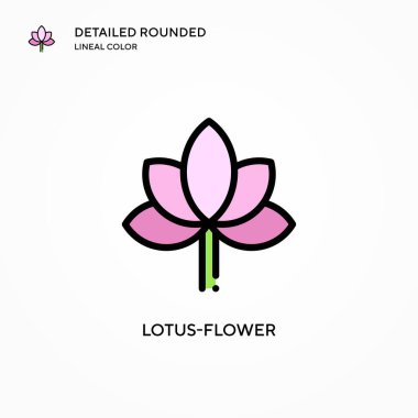 Lotus çiçeği vektör simgesi. Modern vektör illüstrasyon kavramları. Düzenlemesi ve kişiselleştirmesi kolay.