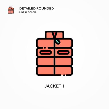 Ceket-1 vektör simgesi. Modern vektör illüstrasyon kavramları. Düzenlemesi ve kişiselleştirmesi kolay.