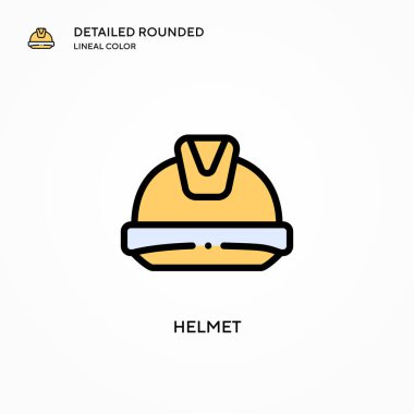 Miğfer vektör simgesi. Modern vektör illüstrasyon kavramları. Düzenlemesi ve kişiselleştirmesi kolay.