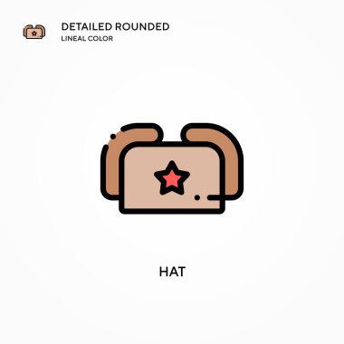 Şapka vektör simgesi. Modern vektör illüstrasyon kavramları. Düzenlemesi ve kişiselleştirmesi kolay.