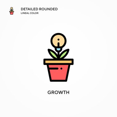 Büyüme vektör simgesi. Modern vektör illüstrasyon kavramları. Düzenlemesi ve kişiselleştirmesi kolay.