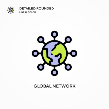 Genel ağ vektör simgesi. Modern vektör illüstrasyon kavramları. Düzenlemesi ve kişiselleştirmesi kolay.