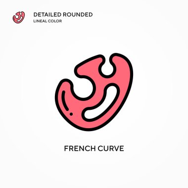 Fransız eğri vektör simgesi. Modern vektör illüstrasyon kavramları. Düzenlemesi ve kişiselleştirmesi kolay.