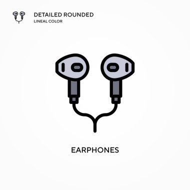 Kulaklık vektör ikonu. Modern vektör illüstrasyon kavramları. Düzenlemesi ve kişiselleştirmesi kolay.