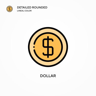 Dolar vektör simgesi. Modern vektör illüstrasyon kavramları. Düzenlemesi ve kişiselleştirmesi kolay.
