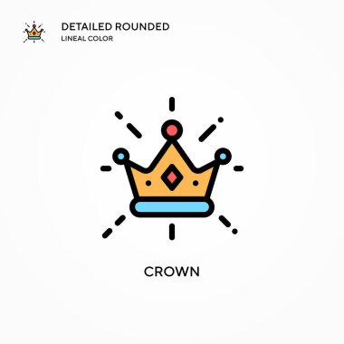 Crown vektör simgesi. Modern vektör illüstrasyon kavramları. Düzenlemesi ve kişiselleştirmesi kolay.