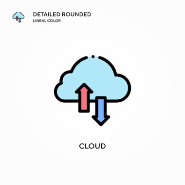 Bulut vektör simgesi. Modern vektör illüstrasyon kavramları. Düzenlemesi ve kişiselleştirmesi kolay.