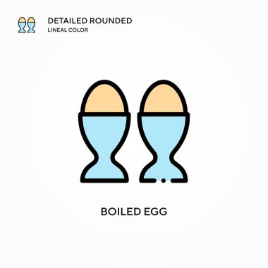 Haşlanmış yumurta vektör simgesi. Modern vektör illüstrasyon kavramları. Düzenlemesi ve kişiselleştirmesi kolay.