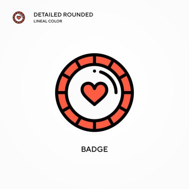 Rozet vektör simgesi. Modern vektör illüstrasyon kavramları. Düzenlemesi ve kişiselleştirmesi kolay.