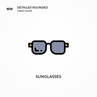 Güneş gözlüğü vektör simgesi. Modern vektör illüstrasyon kavramları. Düzenlemesi ve kişiselleştirmesi kolay.