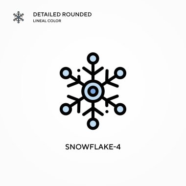 Snowflake-4 vektör simgesi. Modern vektör illüstrasyon kavramları. Düzenlemesi ve kişiselleştirmesi kolay.
