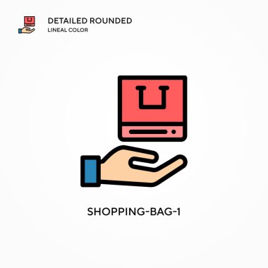Alışveriş torbası-1 vektör simgesi. Modern vektör illüstrasyon kavramları. Düzenlemesi ve kişiselleştirmesi kolay.