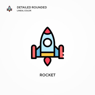 Roket vektör simgesi. Modern vektör illüstrasyon kavramları. Düzenlemesi ve kişiselleştirmesi kolay.