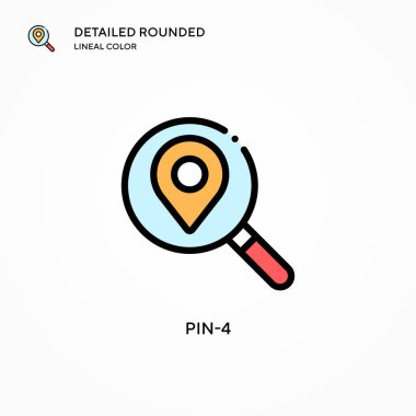 Pin-4 vektör simgesi. Modern vektör illüstrasyon kavramları. Düzenlemesi ve kişiselleştirmesi kolay.