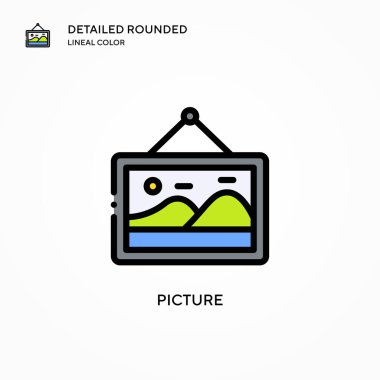 Resim vektör simgesi. Modern vektör illüstrasyon kavramları. Düzenlemesi ve kişiselleştirmesi kolay.