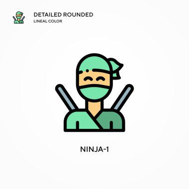 Ninja-1 vektör simgesi. Modern vektör illüstrasyon kavramları. Düzenlemesi ve kişiselleştirmesi kolay.