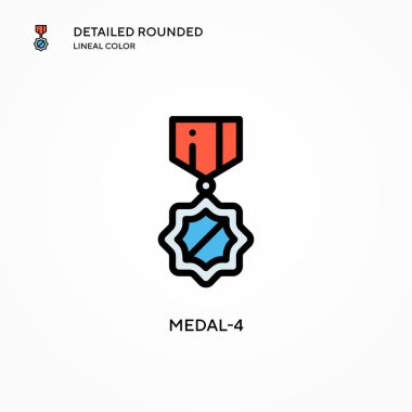 Madalya-4 vektör simgesi. Modern vektör illüstrasyon kavramları. Düzenlemesi ve kişiselleştirmesi kolay.