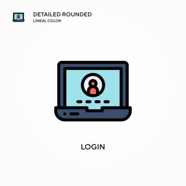 Giriş vektörü simgesi. Modern vektör illüstrasyon kavramları. Düzenlemesi ve kişiselleştirmesi kolay.