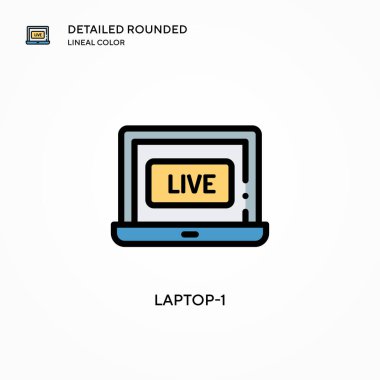 Laptop-1 vektör simgesi. Modern vektör illüstrasyon kavramları. Düzenlemesi ve kişiselleştirmesi kolay.