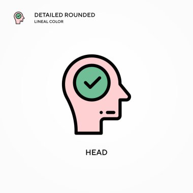 Baş vektör simgesi. Modern vektör illüstrasyon kavramları. Düzenlemesi ve kişiselleştirmesi kolay.