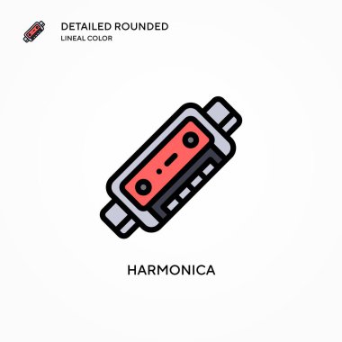 Mızıka vektör simgesi. Modern vektör illüstrasyon kavramları. Düzenlemesi ve kişiselleştirmesi kolay.