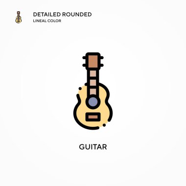 Gitar vektör simgesi. Modern vektör illüstrasyon kavramları. Düzenlemesi ve kişiselleştirmesi kolay.