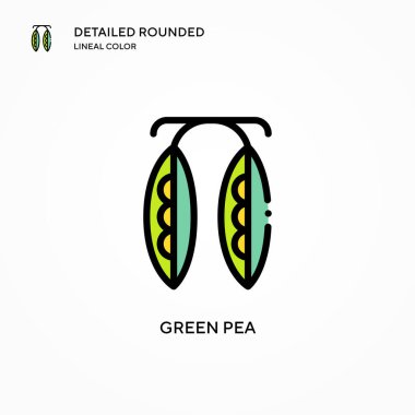 Yeşil bezelye vektör simgesi. Modern vektör illüstrasyon kavramları. Düzenlemesi ve kişiselleştirmesi kolay.